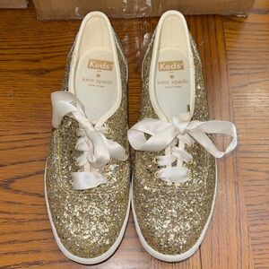 Keds x Kate Spade size 6.5 glitter gold